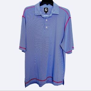 Foot Joy Polo Blue/White Striped Size Large